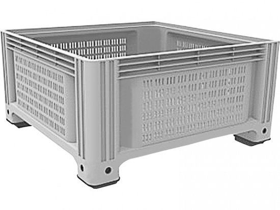 Пластиковый контейнер D-Box 1130х1130х580 мм (перфорированный, на ножках)